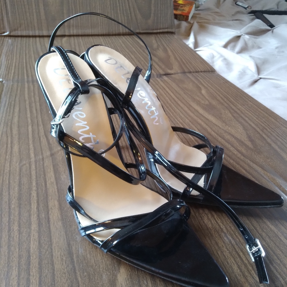 Black strappy heels